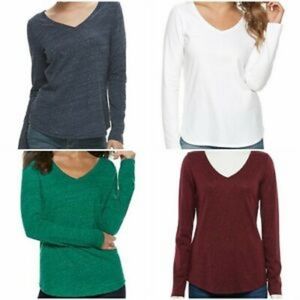 Sonoma Black V-Neck Long Sleeve Shirt